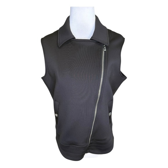 Marc New York Jackets & Blazers - Marc‎ New York Womens Black Asymmetrical Zip Moto Vest Stretch Size Medium